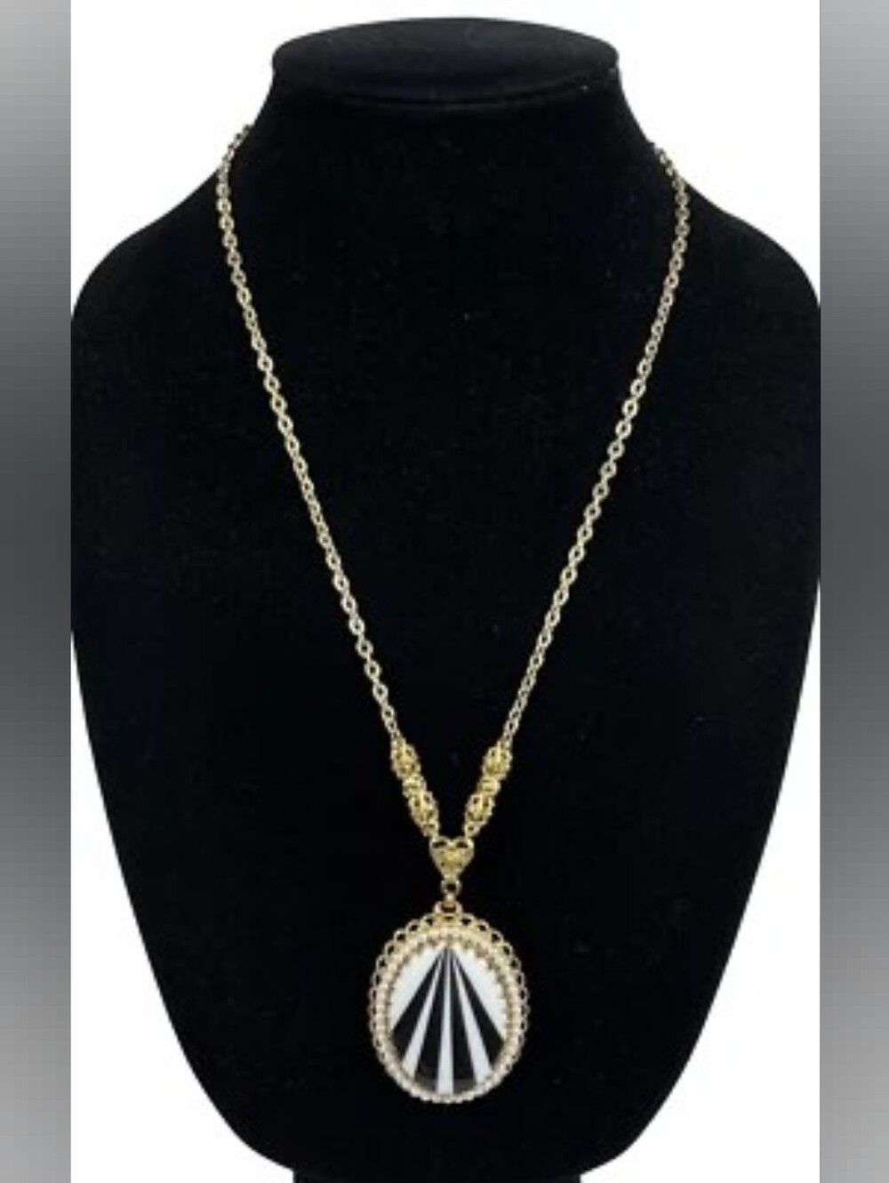 Rare, Vintage West Germany Signed Op-Art Style Pendant Necklace.